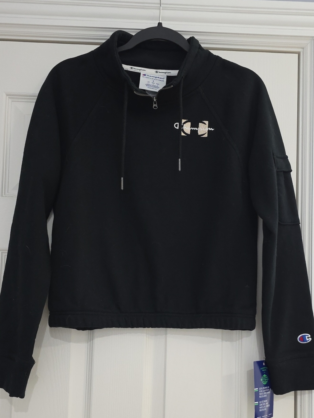 Champion Black Quarter-Zip Pullover with Logo